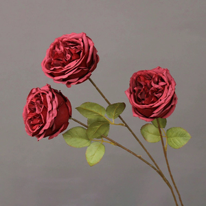 Vente en gros de roses artificielles en soie rouge fleurs de lotus simples pour mariage à la maison décorations de noël et de fête des mères pour les fêtes de pâques - Product Image 6