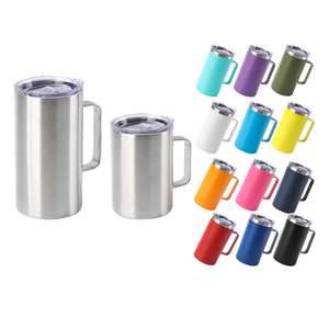 Nuova Tazza da Viaggio 16OZ per Commercio Estero, con Manico per Sublimazione, in Acciaio Inossidabile Isolato, Lavabile in Lavastoviglie, Adatta al Microonde, con Coperchio Trasparente, per Caffè - Product Image 1