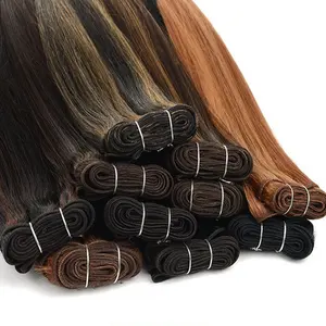 Machine Inslag Hair Extensions Groothandel 100% Russische Maagdelijke Cuticula Uitgelijnd Remy Menselijk Haar Dubbel Getekend Haar Inslag