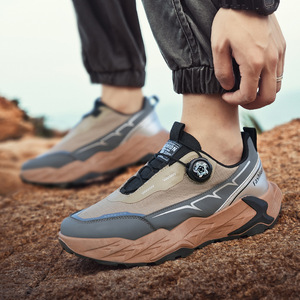 Zapatos de Montañismo de Invierno para Hombre - Parte Superior de Malla de Cuero Genuino, Impermeables, Antideslizantes, con Entresuela de Goma, Aumento de Altura, Comodidad para - Product Image 5