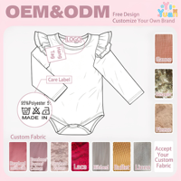 Combinaison Bébé Polyvalente à Manches Volantes, Personnalisable, Plusieurs Couleurs, Design Adorable, Body pour Filles, Idéal pour la Photographie et la Maison