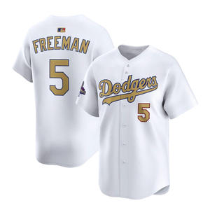 2025 Gold Collection Limited Heren Los Angeles Jersey Baseball Shirts Custom Wear Gestikte Geborduurde Uniformen met Logo's Wit - Product Image 4