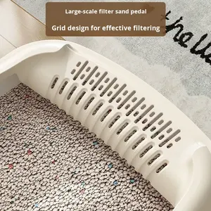 Lettiera per gatti in plastica Semi-chiusa di tipo aperto eco-friendly Anti-schizzi per gatti wc per animali domestici forniture all'ingrosso - Product Image 3