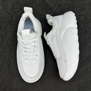 Chaussures de sport de course à pied de luxe décontractées de haute qualité pour hommes, tendance et élégantes, blanches, à lacets, à semelle épaisse, authentiques - Product Image 3