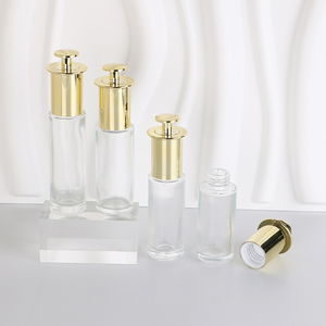 ขวดหยดน้ำมันแบบหัวแบนขนาด10มล. 30มล. 100มล. ขวดหยดพลาสติกแบบกดสีทองทรงกลมพร้อมฝาหยดน้ำ - Product Image 6