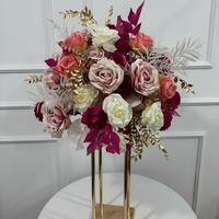 Boules de fleurs artisanales en soie rose LUYI pour centres de table de mariage, de remise de diplôme et d'Halloween – Fleurs décoratives écologiques pour table