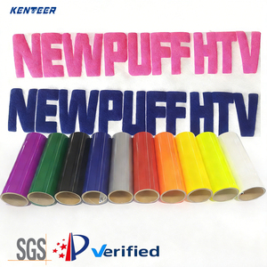 Matériaux de transfert thermique HTV flexibles Kenteer, transferts en vinyle 3D PU Flock Puff, rouleaux de vinyle thermique en mousse, <span class=keywords><strong>film</strong></span> de transfert pour produits - Product Image 1
