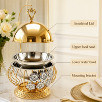 Chauffe-Plat de Luxe en Acier Inoxydable Suspendu 8L pour Buffet, Mariage, Hôtel, Restaurant, Traiteur