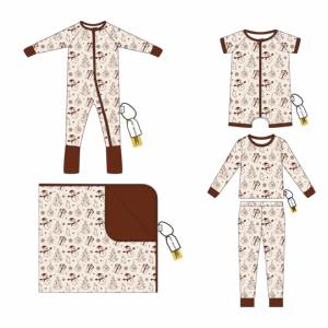 Son Moda Sıcak Fırsat 2 Yönlü Fermuarlı Bambu Bebek Tulumu Kolay Bebek Bezi Değiştirme Pijama Günlük Kullanıma Uygun Yumuşak Sıcak Tulum - Product Image 3