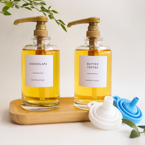 Bán <span class=keywords><strong>s</strong></span>ỉ 16oz thủy tinh trong suốt Syrup chai với 28/400 cà phê Syrup bơm cho cà phê Bar - Product Image 3