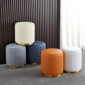 Puf de cuero para sala de estar, taburete de mesa de centro moderno otomano, asiento cómodo, cambio de zapatos a la moda - Product Image 1