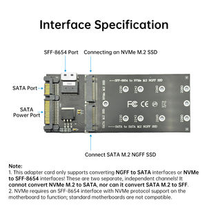 SFF-8654 zu NVMe <span class=keywords><strong>M</strong></span>.<span class=keywords><strong>2</strong></span> NGFF SSD SATA zu SATA <span class=keywords><strong>M</strong></span>.<span class=keywords><strong>2</strong></span> NGFF SSD Converter Erweiterungs adapter karte für Desktop-Computer - Product Image 4