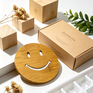 Sous-verre en bambou personnalisé RTS, écologique, classique, pour la décoration de table, pour café, thé, maison et café. - Product Image 1