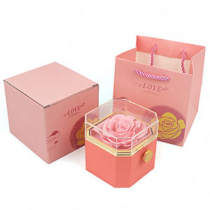 Caja de Joyería Acrílica con Anillo y Cajón, Caja de Regalo con Rosas para el Día de San Valentín, Día de la Madre, Caja de Regalo con Flores - Product Image 6