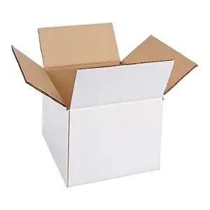 Kotak pengiriman putih karton kemasan 8X8X6 kardus bergelombang kustom pabrikan Top Cina