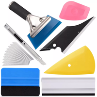 Kit d'emballage de voiture USA avec film teinté pour vitres Racloir en feutre de vinyle Outils de raclage en plastique durable