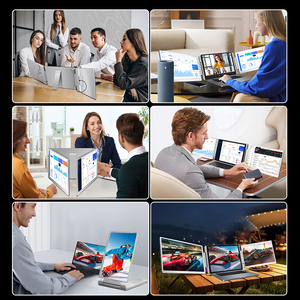 Triple <span class=keywords><strong>pc</strong></span> moniteur ordinateur 16 pouces moniteur d'affichage plug and play pour tous les windows <span class=keywords><strong>apple</strong></span> portable double écran - Product Image 4