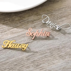 เข็มกลัดโลโก้ส่วนตัว เข็มกลัดติดเสื้อแบบกำหนดเองสำหรับบริษัท เข็มกลัดตราสัญลักษณ์บริษัท เข็มกลัดชื่อ เข็มกลัดสแตนเลสสตีล เข็มกลัดอักษรย่อแบบกำหนดเอง - Product Image 2