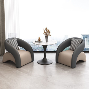 Hot <b>Sale</b> Single-Person Pine Wood Frame Business Sofa with Soft PU Leather Layer Filled with High-Elastic Sponge Waiting Sofa - Product Image 4