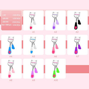 Venta al por mayor de rizador de pestañas personalizado único logotipo aplicador negro/rosa y oro Bling Rhinestone Metal rizador de pestañas con peine - Product Image 3