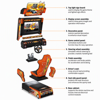 Machine de jeu d'arcade de course automobile pour enfants à monnayeur, simulateur de conduite pour centre de jeux d'amusement