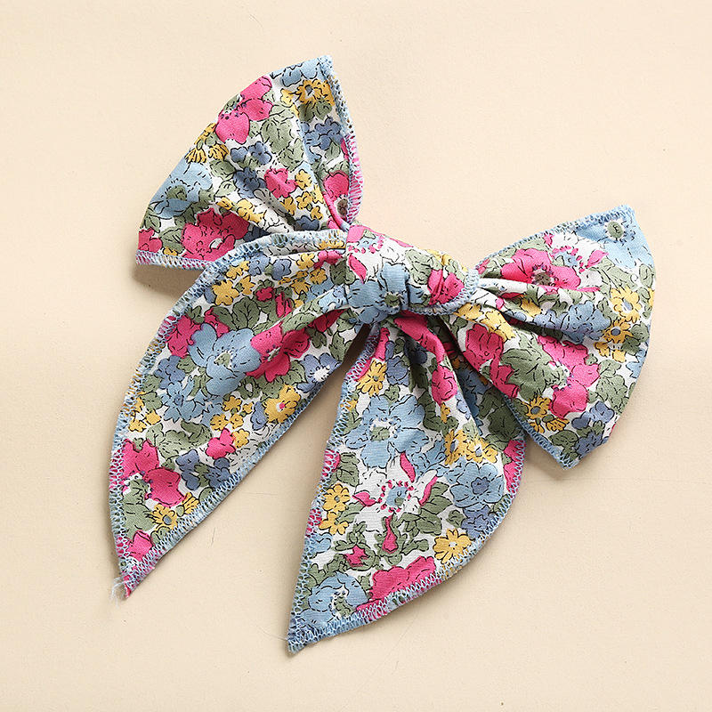 6-Pinces à cheveux à imprimé floral rose chaud pour filles