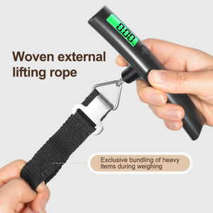 Nuova Bilancia Digitale Portatile Nera per Bagagli, Capacità 50kg, per <span class=keywords><strong>Valigie</strong></span> <span class=keywords><strong>da</strong></span> <span class=keywords><strong>Viaggio</strong></span> - Product Image 5