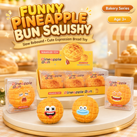 Blocs de construction en argile en forme de fruit, motif pain d'ananas à expression amusante, jouet anti-stress souple, boule artisanale, cadeau doux pour filles