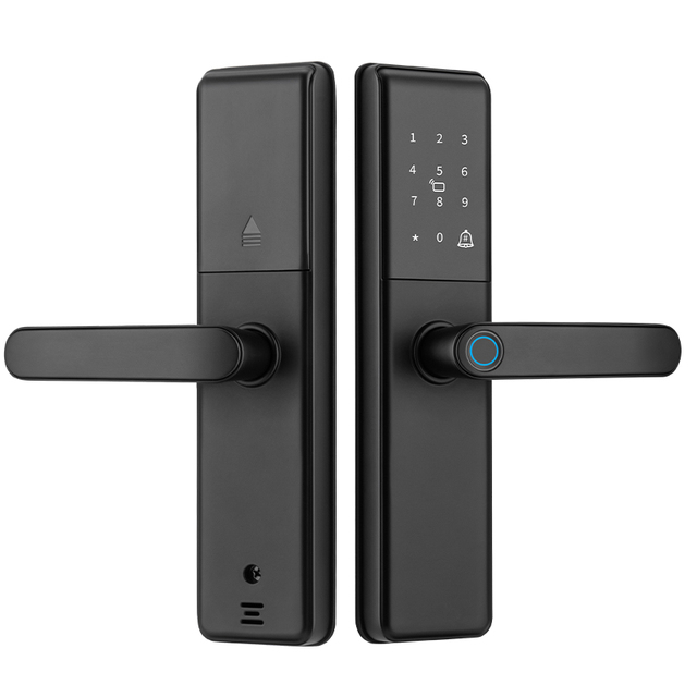 Qleung S851 Biometric Smart Fingerprint Lock Wi-Fi Tuya App Remote Control Aluminum Material Compatible Smartphone Wood Cloud