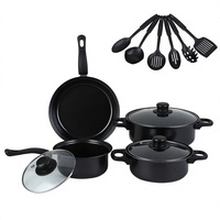 Ensemble de casseroles en fonte de haute qualité, 13 pièces, revêtement antiadhésif PTFE, compatible four, lave-vaisselle, gaz et induction, pour la cuisine à domicile