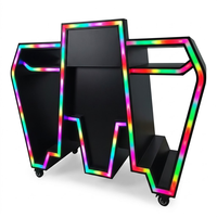 Table de DJ en métal personnalisée avec éclairage LED RGB et télécommande, support de console DJ pour boîte de nuit, bar, événement, fournisseur OEM