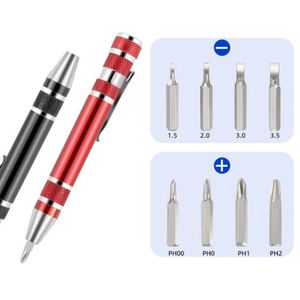 Aluminum Pocket Tool <b>Screwdriver</b> Pen with 8 Driver Bits Internal Compartment Magnetic Tip <b>Precision</b> Micro Repair Tool <b>Set</b> - Product Image 3