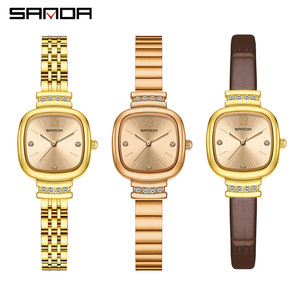 Sanda 7052 Minimalist <b>Small</b> Square Candy Ladies Quartz Watch Elegant Waterproof Versatile Light Luxury Wristwatch - Product Image 1