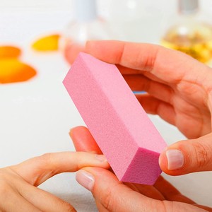 4 mặt móng tập tin khối lập phương đánh bóng khối 9.5*2.5*2.5 cm Khối chà nhám màu hồng trắng tím cam xanh vuông 4 cách móng đệm khối - Product Image 5