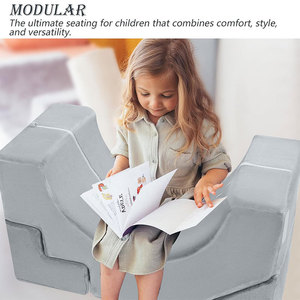 Adjustable Kids <b>Sofa</b> Modular Play Mat With Velcro Secure Design For Children's Bedroom Furniture - Product Image 3