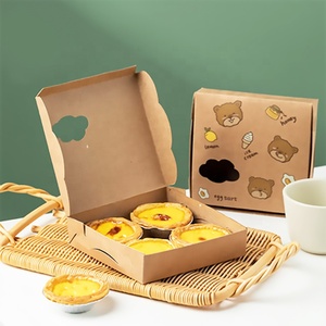 Egg Paper Custom Food Grade Mature Process High Quality Silver Aluminum Foil Portuguese Amp Egg Tart Packaging Small Paper Box