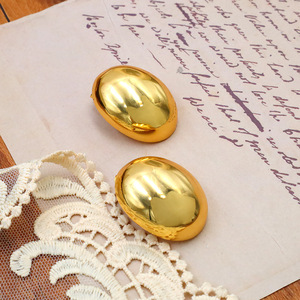 European American Style Gold Plated <b>Stud</b> Earrings Round Geometric <b>Titanium</b> Steel Unisex Fashion Jewelry - Product Image 3