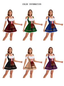 Abito Dirndl in Velluto per Donna, Ispirato <span class=keywords><strong>a</strong></span> <span class=keywords><strong>Film</strong></span> e Serie TV, Costume Bavarese Tedesco per Oktoberfest, Halloween, Feste in Maschera, Completi per Adulti - Product Image 2