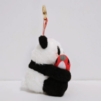 Haute qualité 10 cm drôle Panda poisson porte-clés Global IP examen mascotte coton peluche porte-clés jouets pour bonne chance d'examen