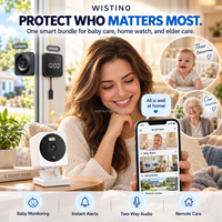 Kit de sécurité Wi-Fi Wistino Tuya avec moniteur bébé filaire, détection de mouvement IA, audio bidirectionnel, système de sécurité Wi-Fi 5G