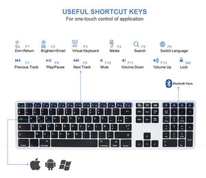 Multi-devices Oem Azerty Arabic bluetooth Keyboard with Number Pad for samsung galaxy <b>Tab</b> Pc Pad Android Tv - Product Image 2