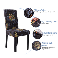 Bindi Élastique Polyester Lavable Écologique Anti-Tache Imprimé Motif Chaise Couverture 48x48x55cm pour Hôtel De Mariage Banquet Chaises