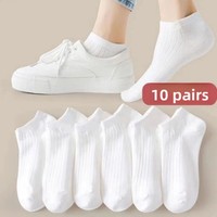 Chaussettes Zhuji pour hommes et femmes, fines, noires et blanches, longueur cheville, respirantes, absorbant la transpiration, déodorantes, en polyester/poly-coton, uniques