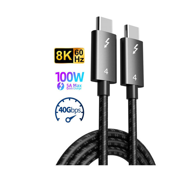 240W PD Thunderbolt 4 USB 4.0 Fast Charging Nylon Cable 40Gbps 8K 60Hz for Macbook Laptop Cellphone & Other Devices