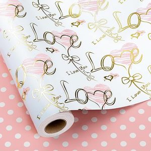 Gold Love Bow Print Gift <b>Wrapping</b> <b>Paper</b> for Girl Women Birthday Mother's Day Wedding Bridal Shower Engagement Valentine Day - Product Image 2