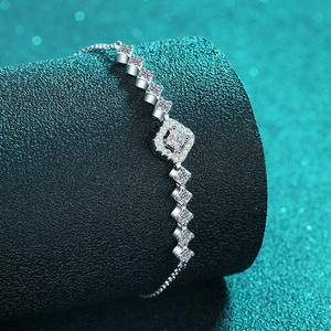 Bracelet tennis en moissanite en gros d'usine, en argent sterling 925 plaqué or champagne, ajustable, unisexe, pour mariage - Product Image 5