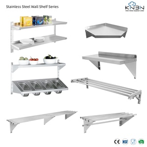 Serie de Estantes de Almacenamiento Comerciales de Acero Inoxidable 201/304 para Montaje en Pared, en Múltiples Tamaños y Estilos para Cocina de Restaurante - Product Image 1