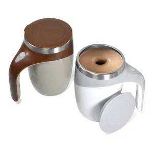 เครื่องผสมกาแฟอัตโนมัติทำจากสแตนเลสพกพาได้2024เครื่องผสมกาแฟนมแก้วมักหมุนด้วยแม่เหล็กแก้วกาแฟ