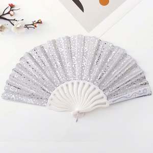 7-Inch Gold Foil Folding Fan Easy to Open and Close Painted Bamboo with Hanfu Clothing for New Year Halloween Girlish <b>Gift</b> - Product Image 3