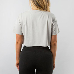 Oem Custom Tee Cropped Ladies Screen Print Plain Summer Cotton Tight Slim Fit T Shirt <strong>Top</strong> Hip Hop Women <strong>White</strong> Tshirt <strong>Crop</strong> <strong>Top</strong> - Product Image 2